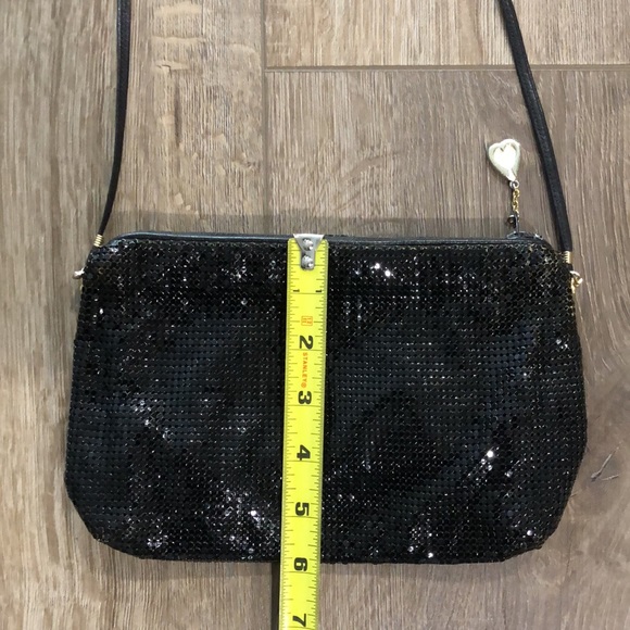 Vintage WHITING & DAVIS Black Metallic Mesh Crossbody or Shoulder Bag - Picture 9 of 13